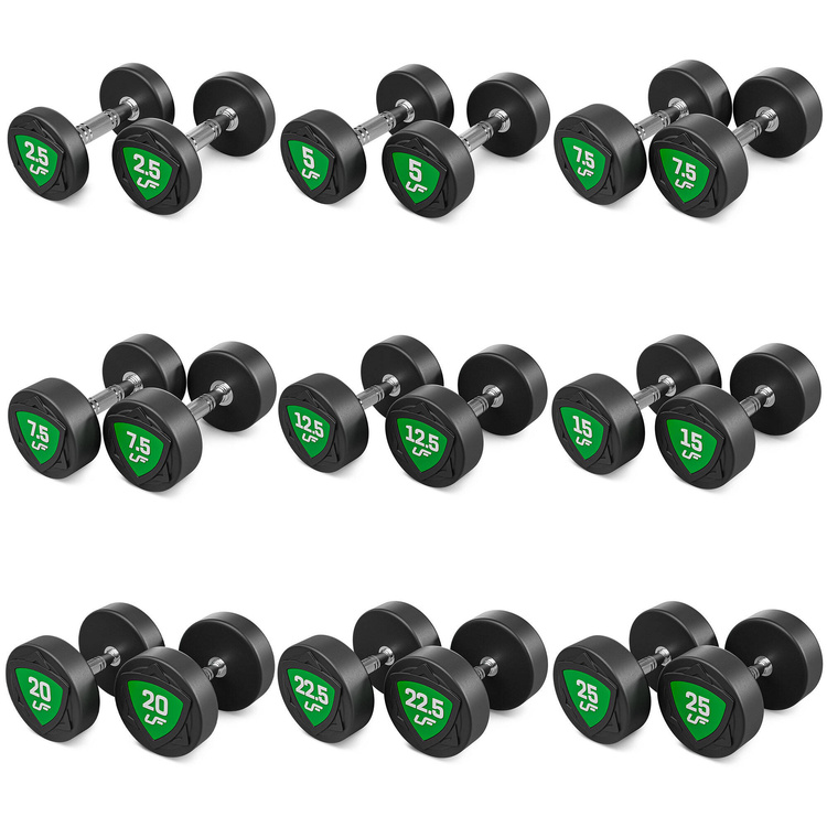 Jeu d'haltères en polyuréthane 2,5-25kg (par incréments de 2,5 kg) 275 kg - UpForm