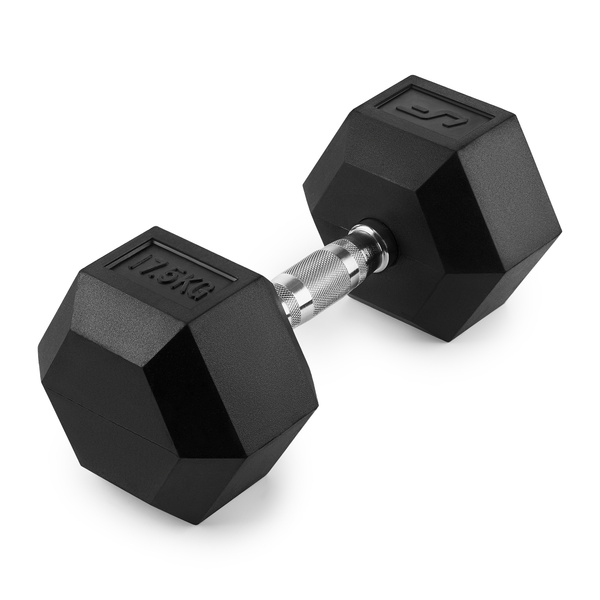 Haltère HEX en fonte avec revêtement en caoutchouc 17,5 kg - UpForm