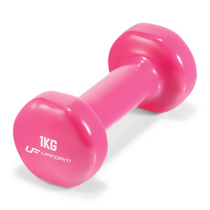 Set d’haltères fitness en vinyle 12 kg avec support – UpForm