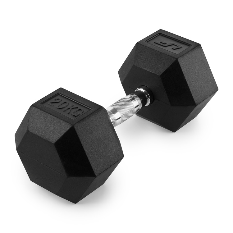 Haltère HEX en fonte avec revêtement en caoutchouc 20 kg - UpForm