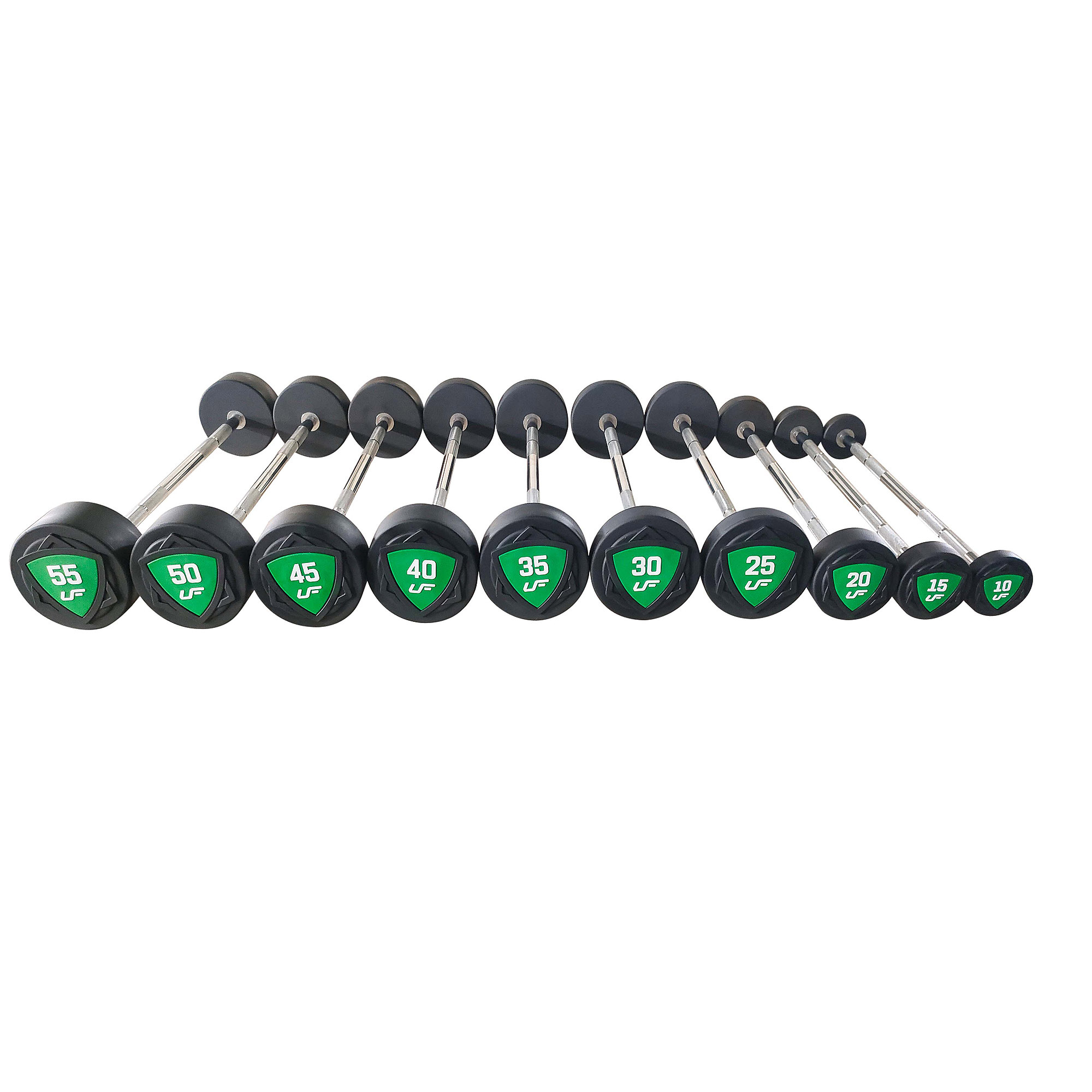 Set de barres droites en polyuréthane 10–55 kg – 325 kg