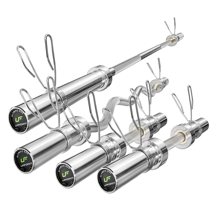 Ensemble OLG1 | Barre d'haltère olympique de 180 cm + Barre d'haltère incurvée de 120 cm + 2x Barre d'haltère courte olympique 50 cm - Marbo Sport