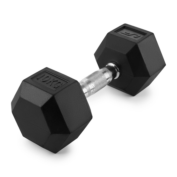 Haltère HEX en fonte avec revêtement en caoutchouc 10 kg - UpForm