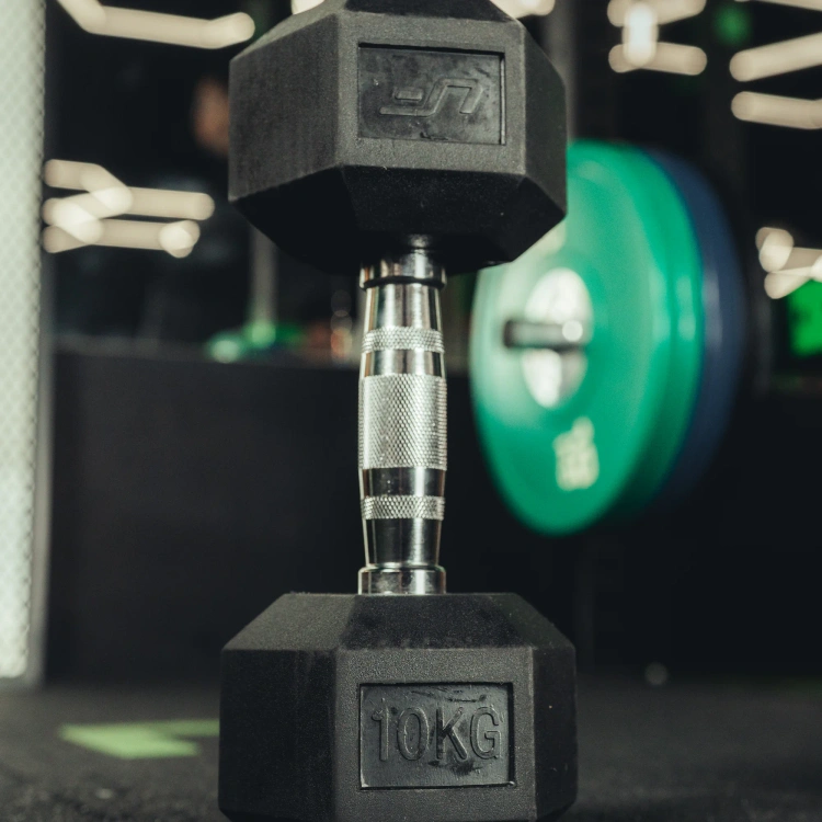Haltère HEX en fonte avec revêtement en caoutchouc 10 kg - UpForm